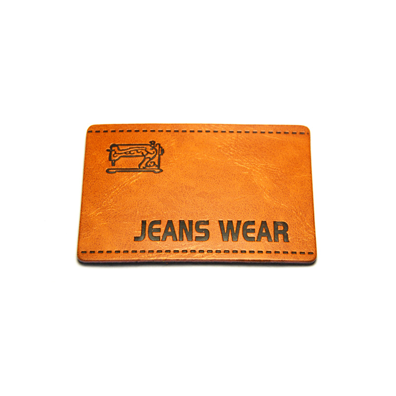 durable garment leather patch debossed