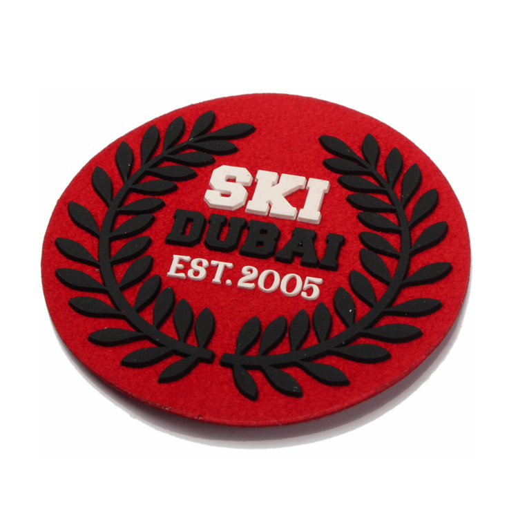 suede backgroud silicone rubber badge