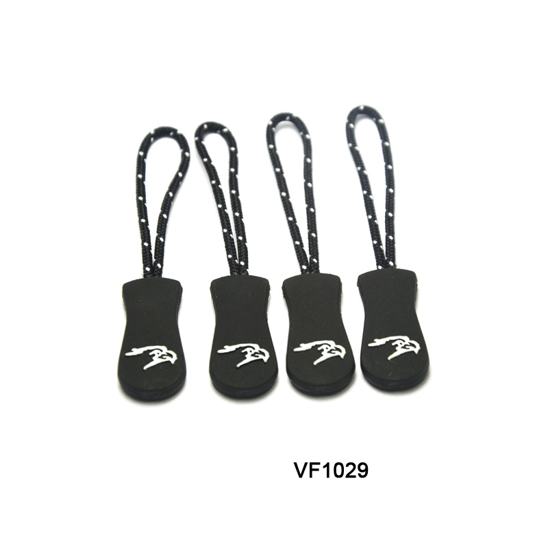 rubber zipper pull for clothing bags
