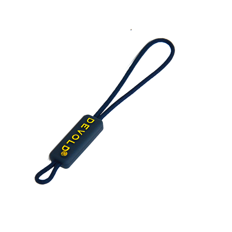 printed logo bags cord rubber zipper puller