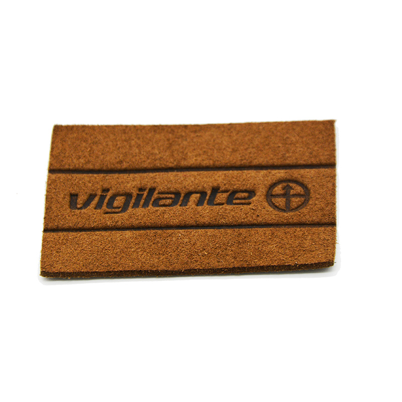 suede pressed brand patch badge