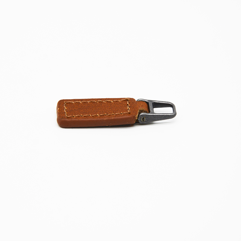 genuine leather zip pull tab for backpack